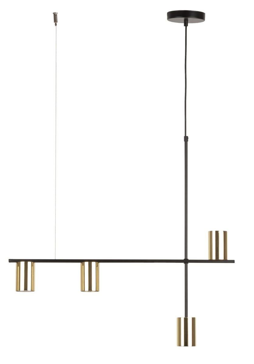 Lampa wisząca Vendo czarna-mosiądzowany 4xGU10x12W dekoracyjna wym: 110 x 70 x 12 cm metal SIGMA