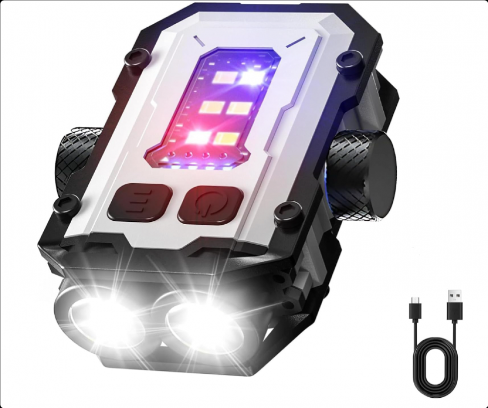 Mini Torcia EDC Con Flash Rosso E Blu Piccola Torcia Girevole Con Punta