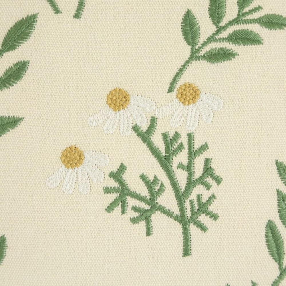 Federa Cuscino Decorativa 45x45 Cm Con Margherite E Fiori – Cotone E Lino Ecologico, Stampa Su Entrambi I Lati, Per Divano E Letto
