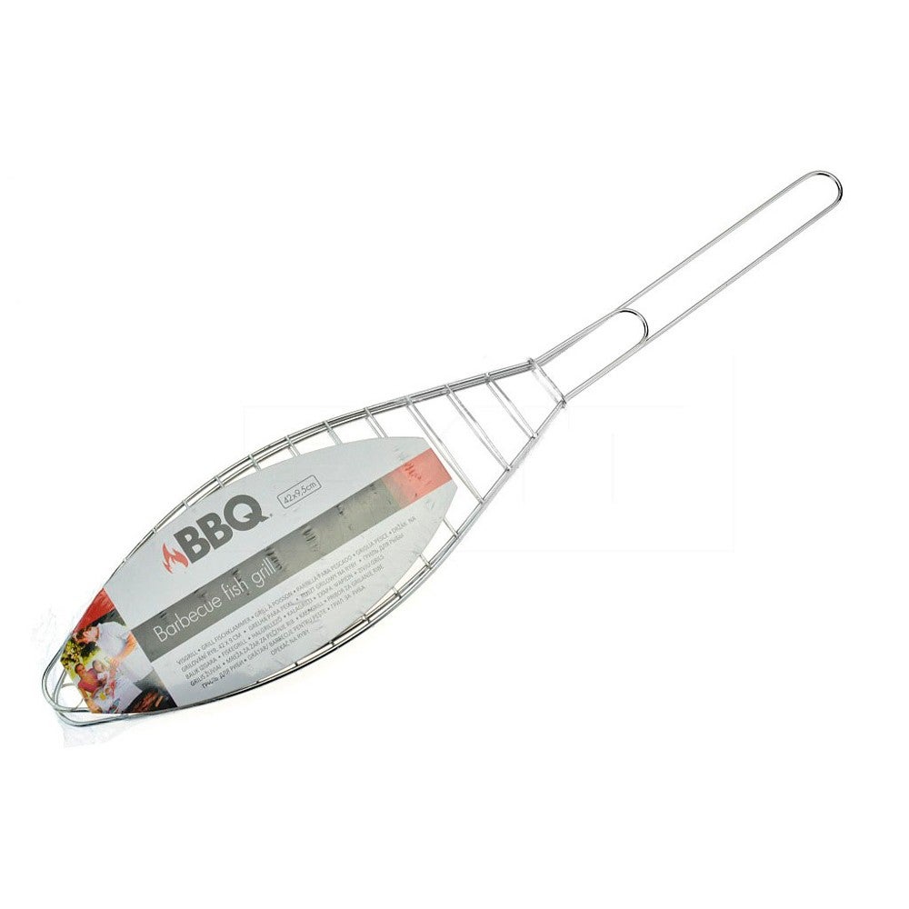 Grille à Poisson Acier Inoxydable 18/8 Pour Gros Poissons - 60x19x14 Cm, Double Bombée, Passe Au Lave-vaisselle