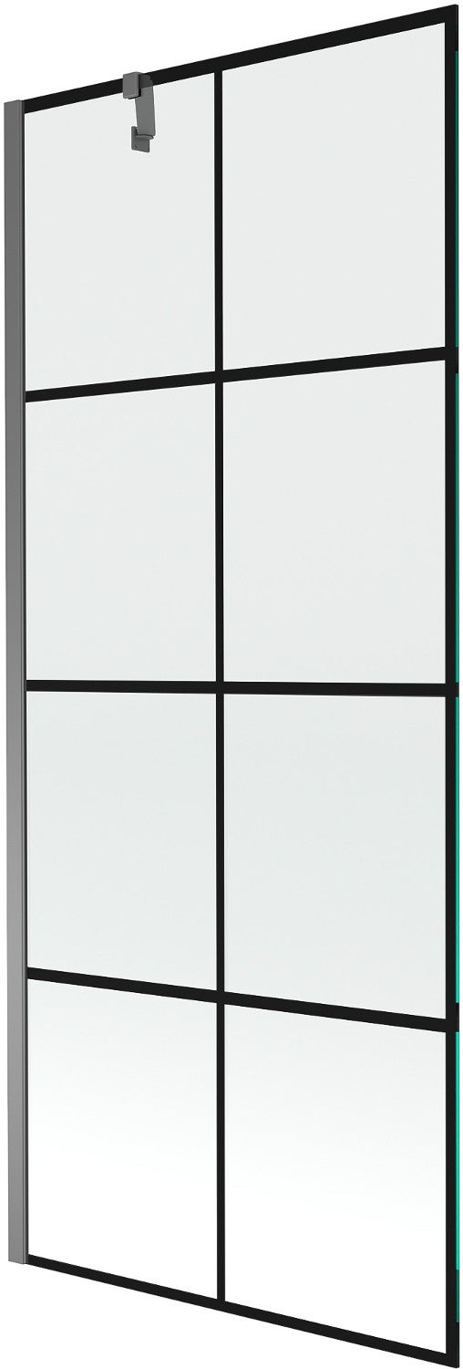 Mexen Next parawan nawannowy 1-skrzydłowy 80 x 150 cm, czarna kratka, gun metal - 895-080-000-00-77-95
