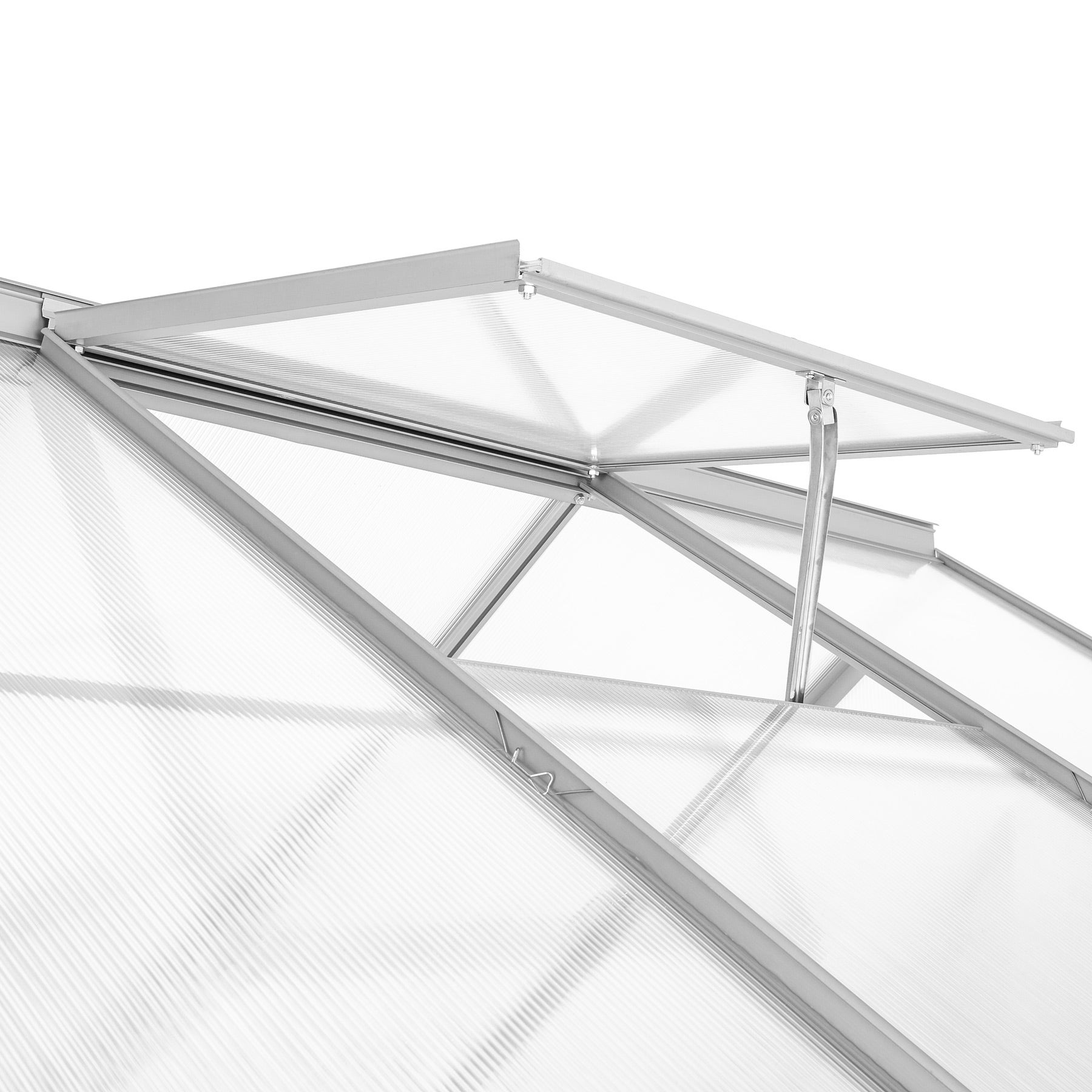 Serre en aluminium 5,85 m³ avec porte coulissante 2 fenêtres de toit et isolant thermique TECTAKE - 9