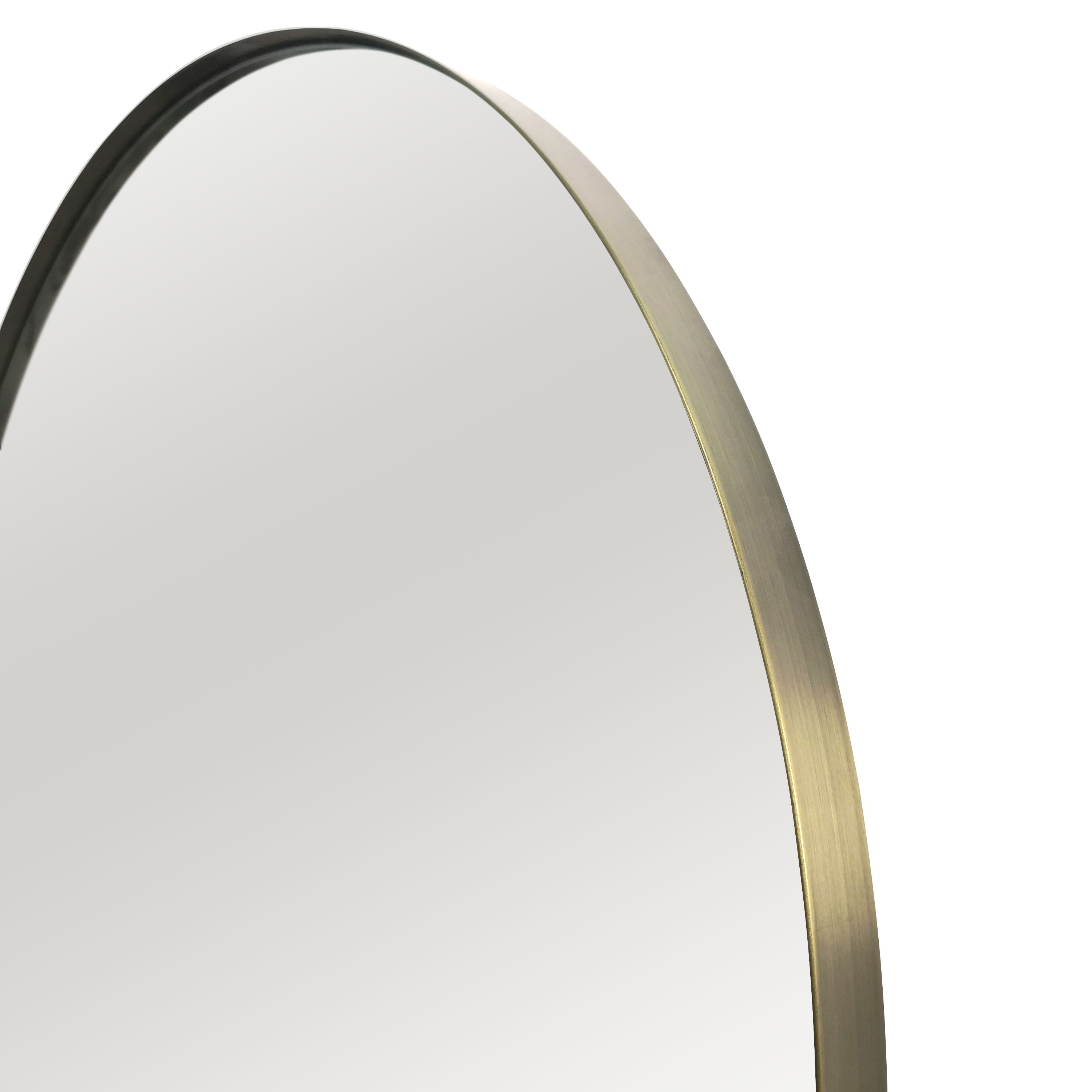 Espejo enmarcado de pared redondo Glam metal dorado mate INSPIRE de 31 cm de diámetro - 4