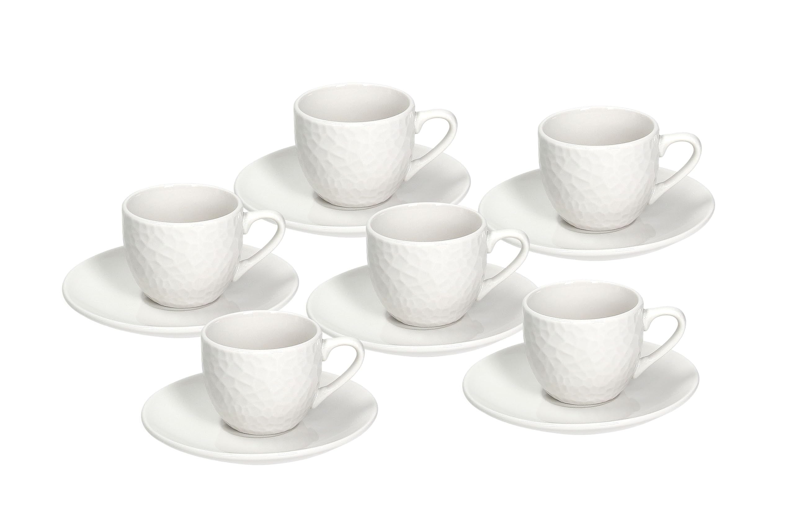 Tognana Zenith Pack De 6 Tasses à Café Avec Soucoupes En Porcelaine Noire - Élégance Et Confort