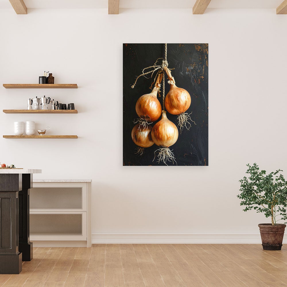 Obraz do kuchni restauracji baru jadalni, Cebula warzywa natura 60x90 - 2