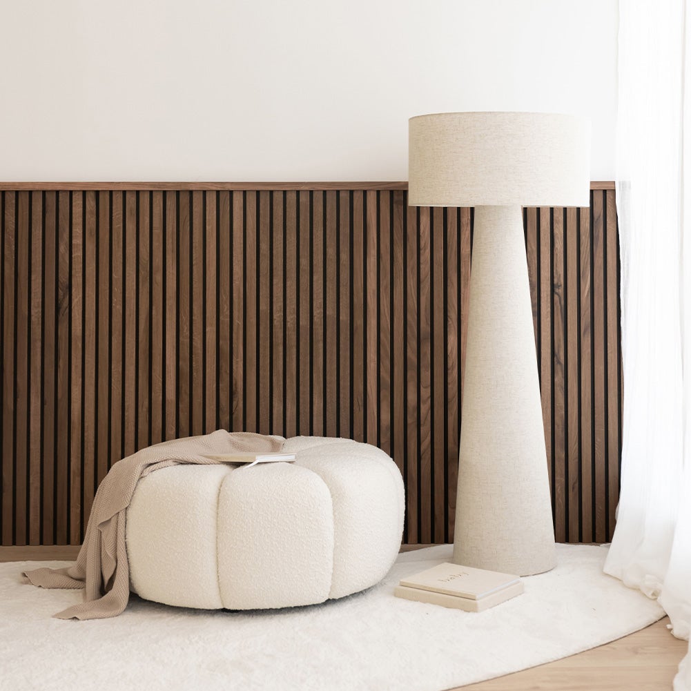 Lot de 2 demi-panneaux mural décoratif lamelles MDF castle OAK 1250 x 287 x 20 mm-0,72 M2 PEFC 70% - 5