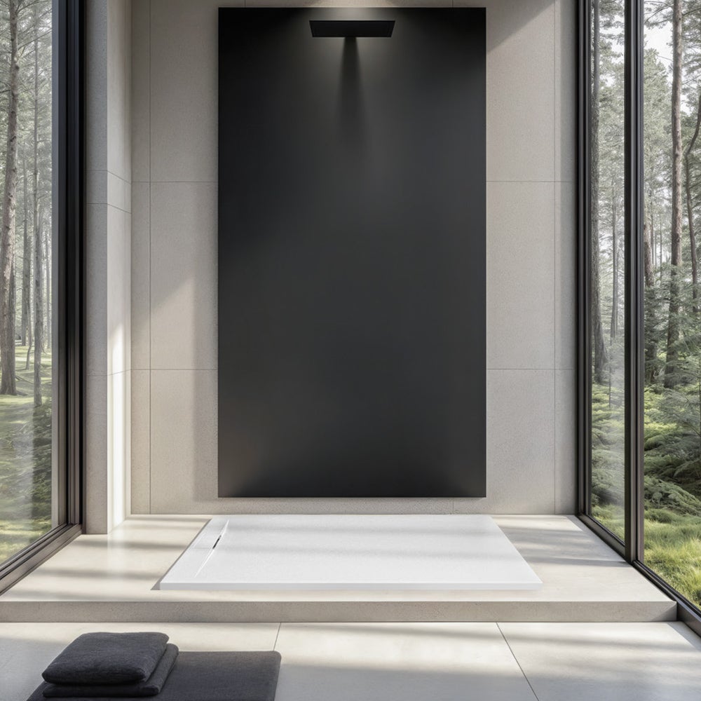 Base de duche de resina antiderrapante com válvula oculta | Cor Cinza Pérola | 120x70cm - 6