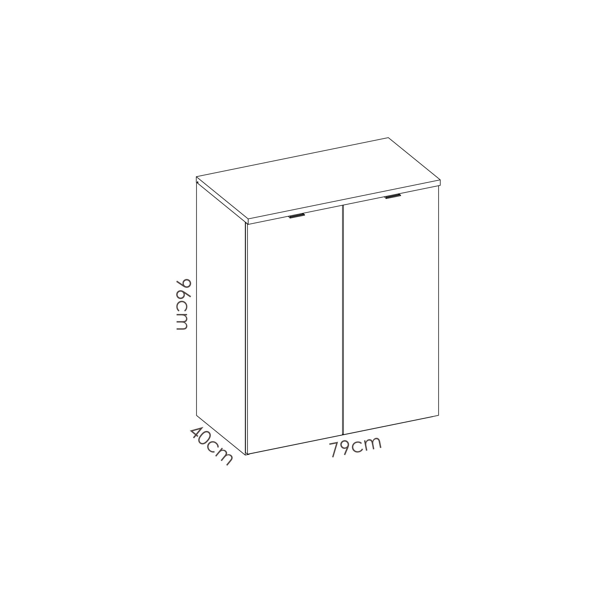 Armoire 2 portes Rox White - Natural Oak 96 A X 79 AN X 40 P - 8