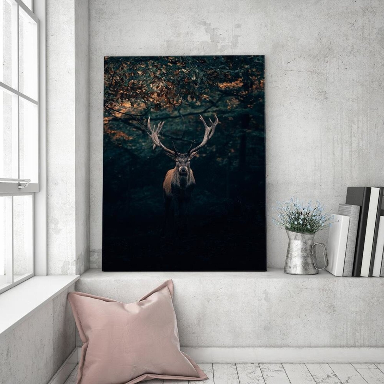 Tableau bois de cerf dans les buissons - 40 x 60 cm - 3