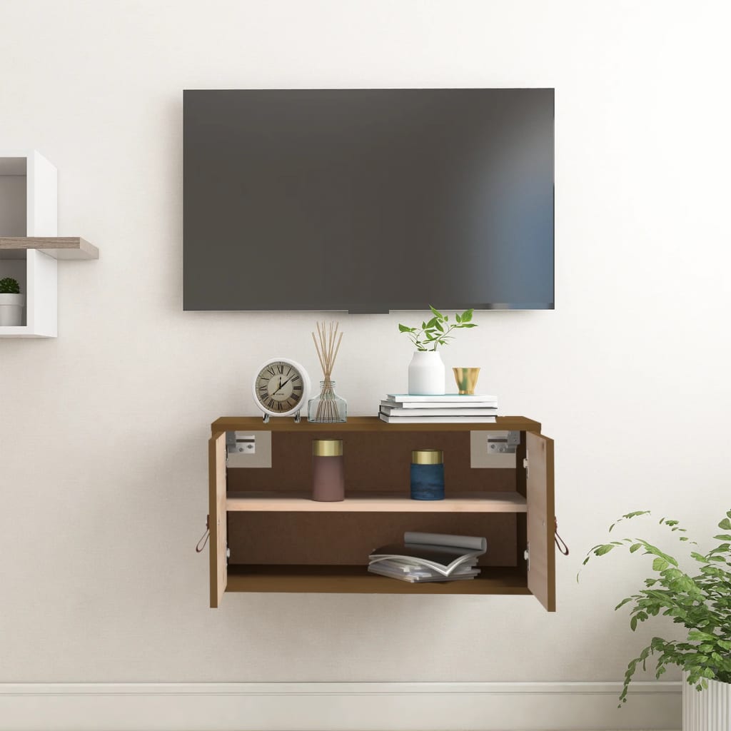 vidaXL Armoire murale Marron miel 60x30x30 cm Bois de pin massif - 3