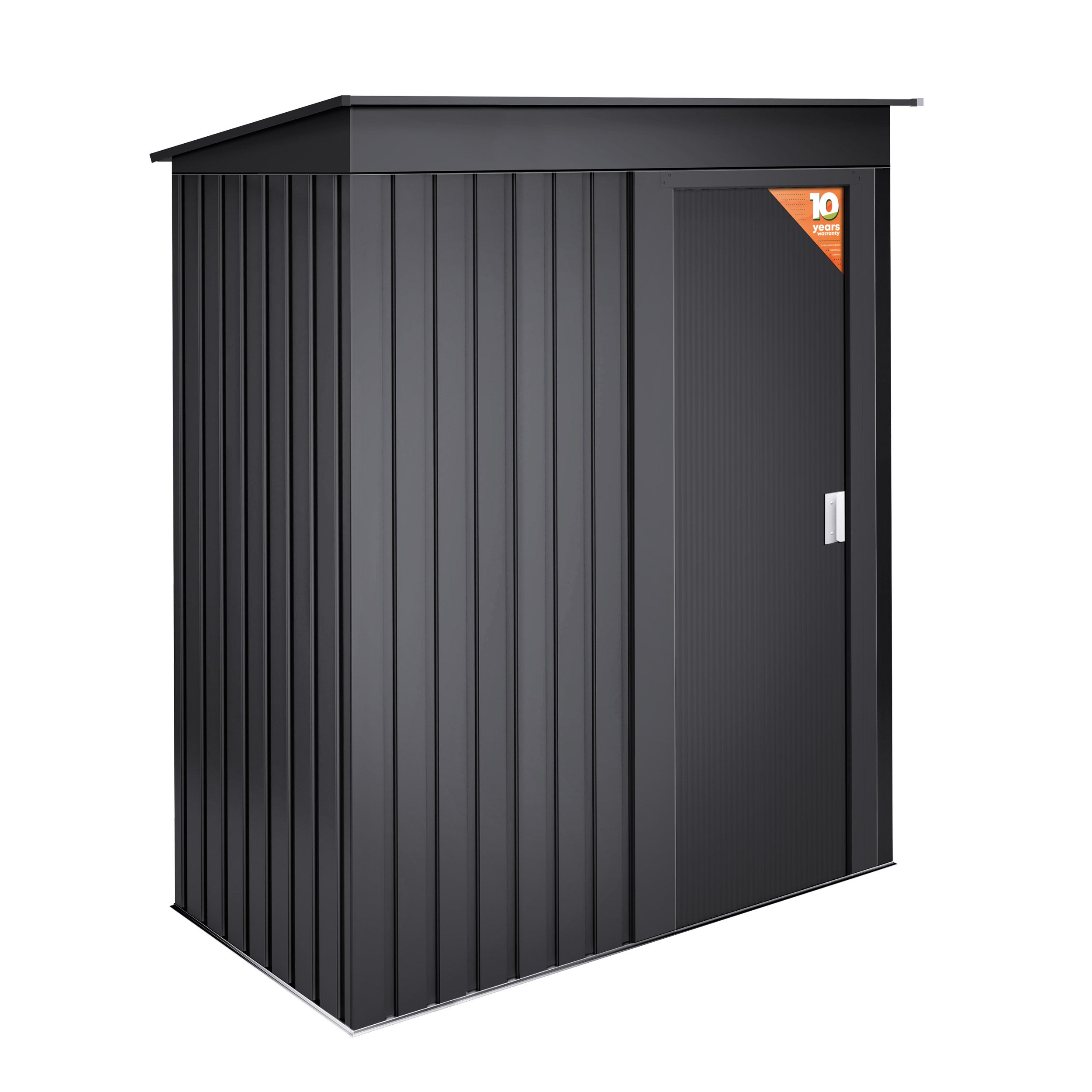 Armadio da giardino in metallo 1,39m2 Hede Dark - Porta scorrevole - Tetto inclinato - Grigio antracite - Casetta da giardino per esterni - 4