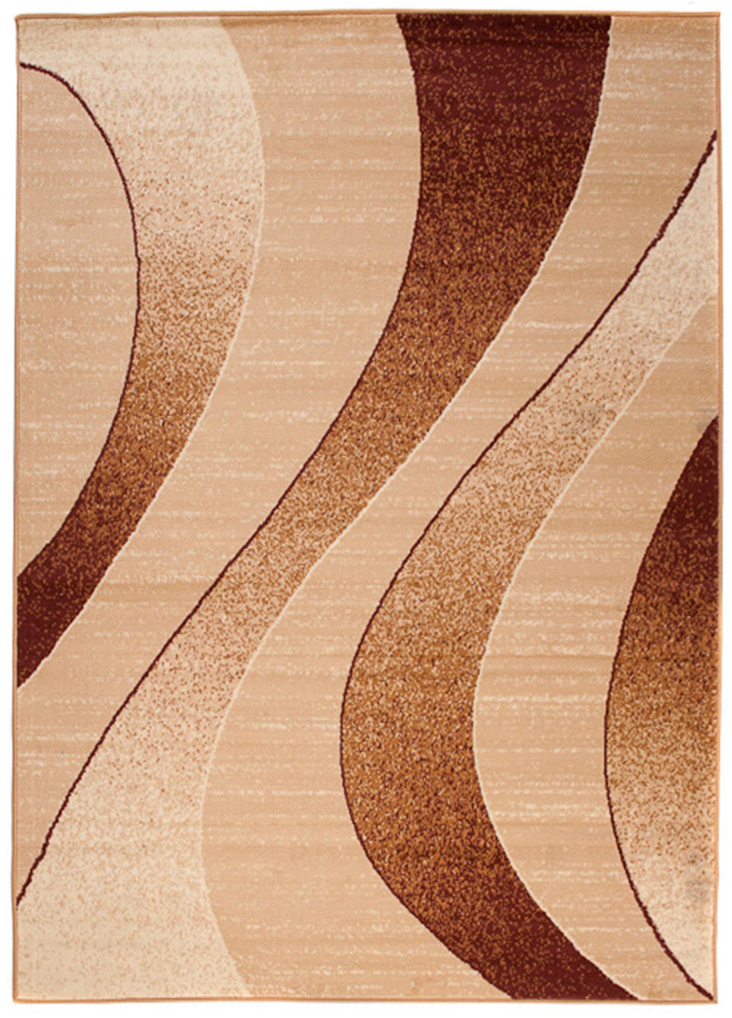 TAPISO Dream Tapis Salon Chambre Fin Beige Marron Ondes Vagues Léger Poil Court Doux 120 x 170 cm - 2