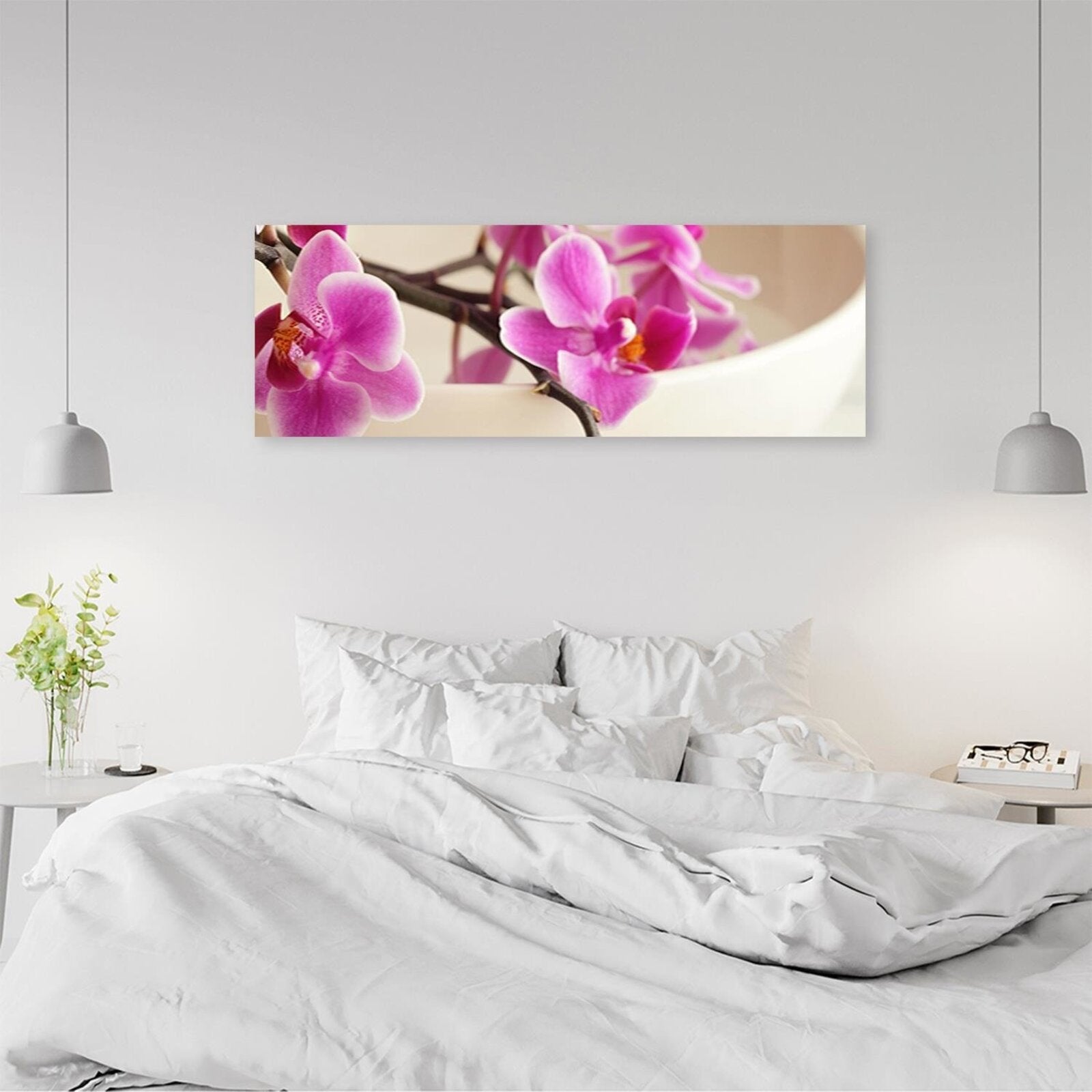 Tableau orchidée rose - 90 x 30 cm - 4