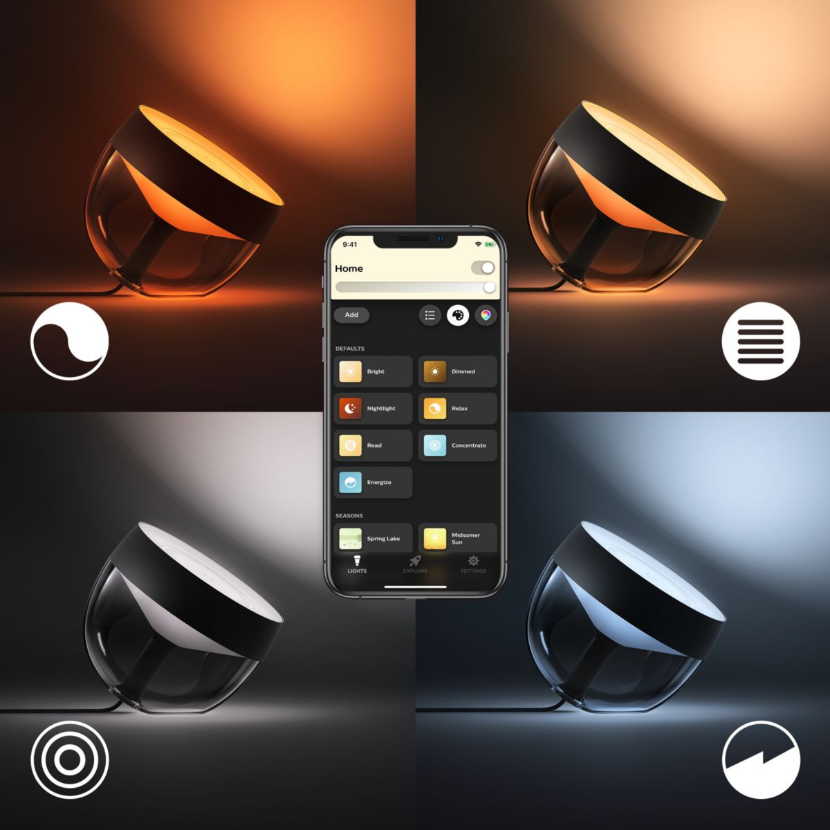 Lampe connectée PHILIPS HUE W&C Iris Noir - 4