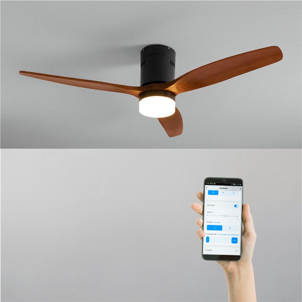 CREATE - WIND CALM NATURAL WOOD - Wentylator sufitowy 40W cichy 100% drewno -