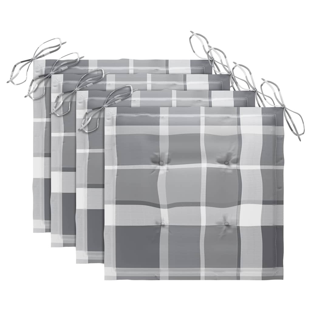 Maison Exclusive - Sedie da Giardino con Cuscini 4 pz in Legno Massello di Teak - 7