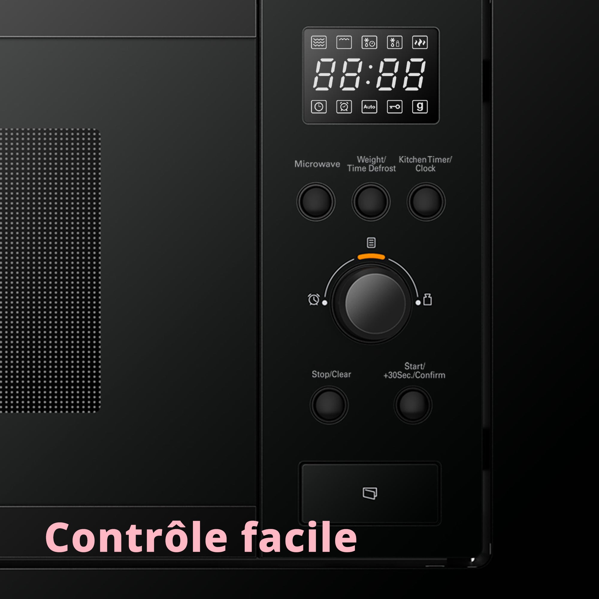 Micro-ondes encastrable COMFEE CBMAM820BJL-BK - 800W - L59,5 x H38,8 x P40 cm- 20L - Noir - 10