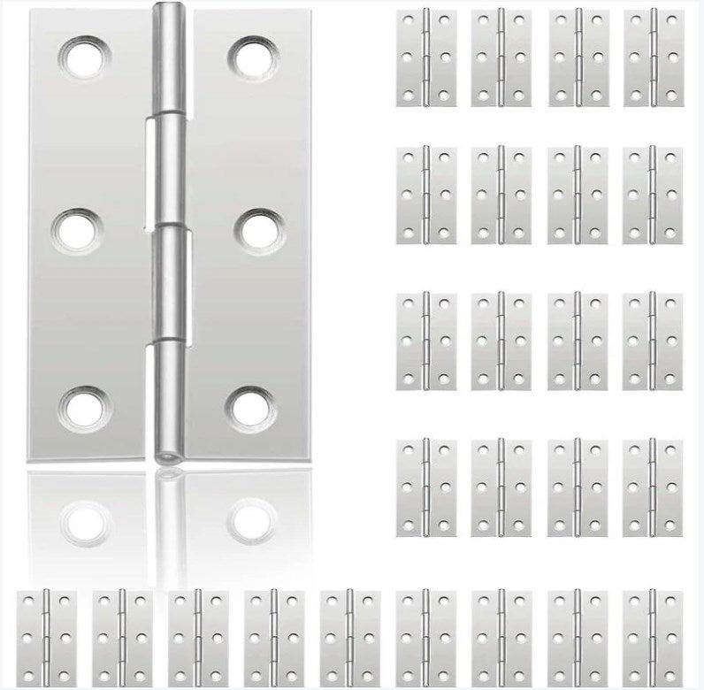 24 szt. Małe zawiasy do drzwi, zawiasy do drzwi DIY do szafek, pianin, szkatułek na biżuterię, szafki domowej (44mm30mm)