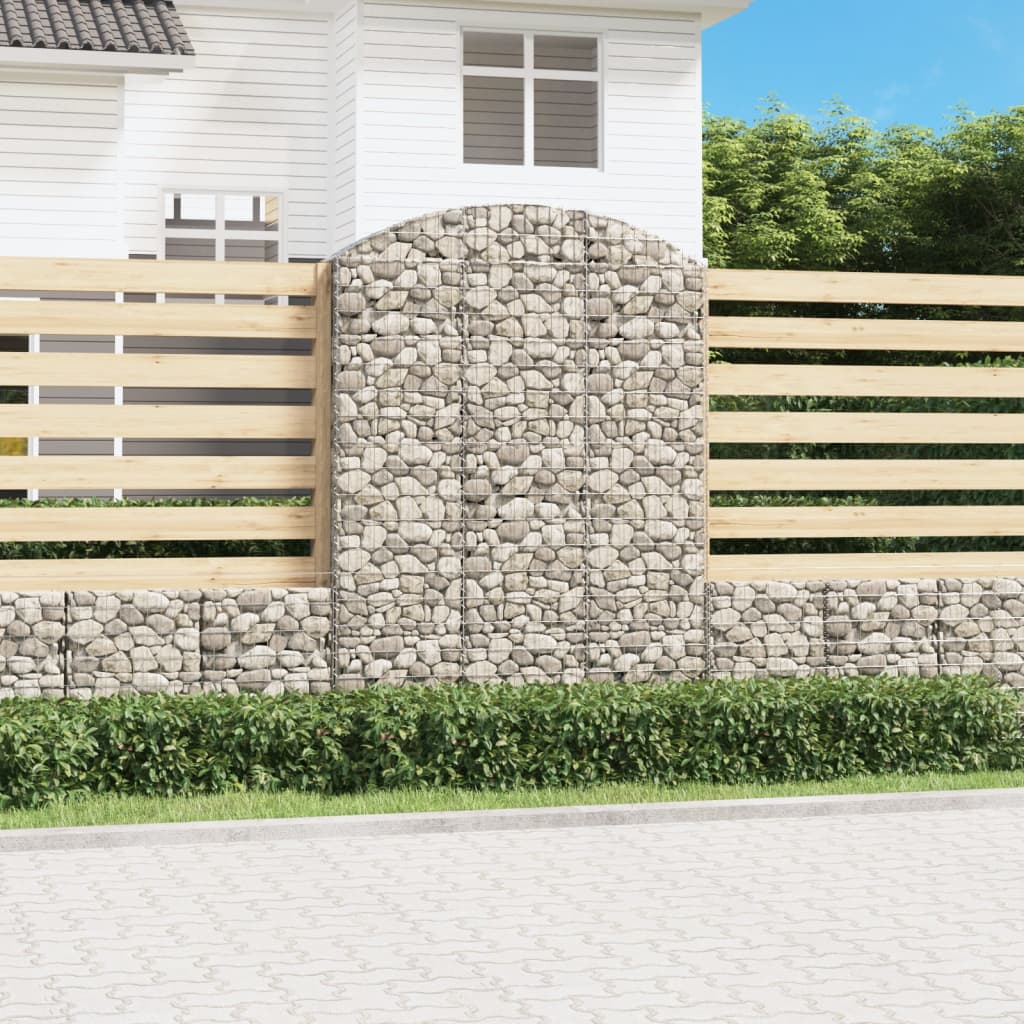 Cesta gaviones forma arco hierro galvanizado 150x30x200/220 cm vidaxl
