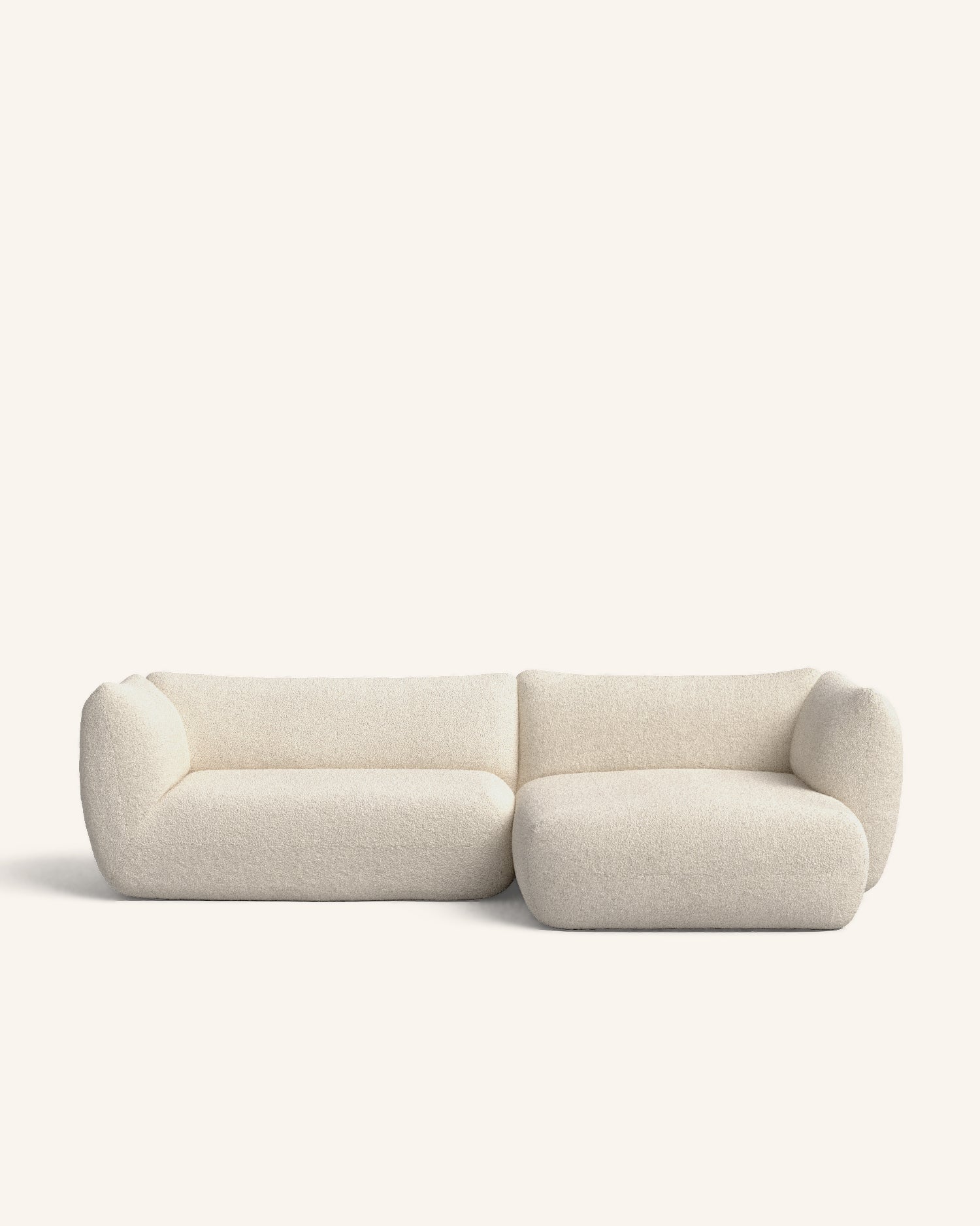 Arnau sofá chaise longue derecho beige bouclé 280 x 148 cm hannun