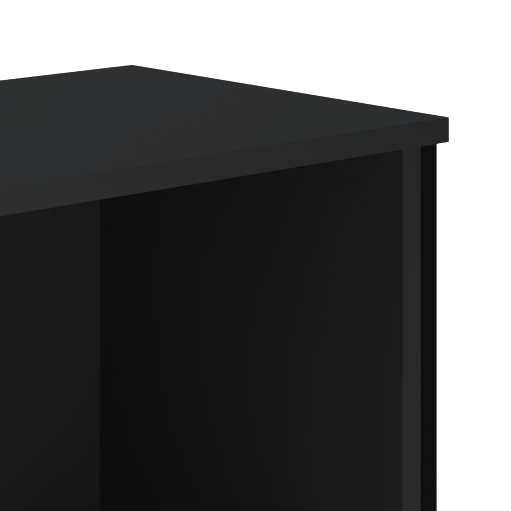Bibliothèque noir 50x31x74,5 cm bois d ingénierie - 7