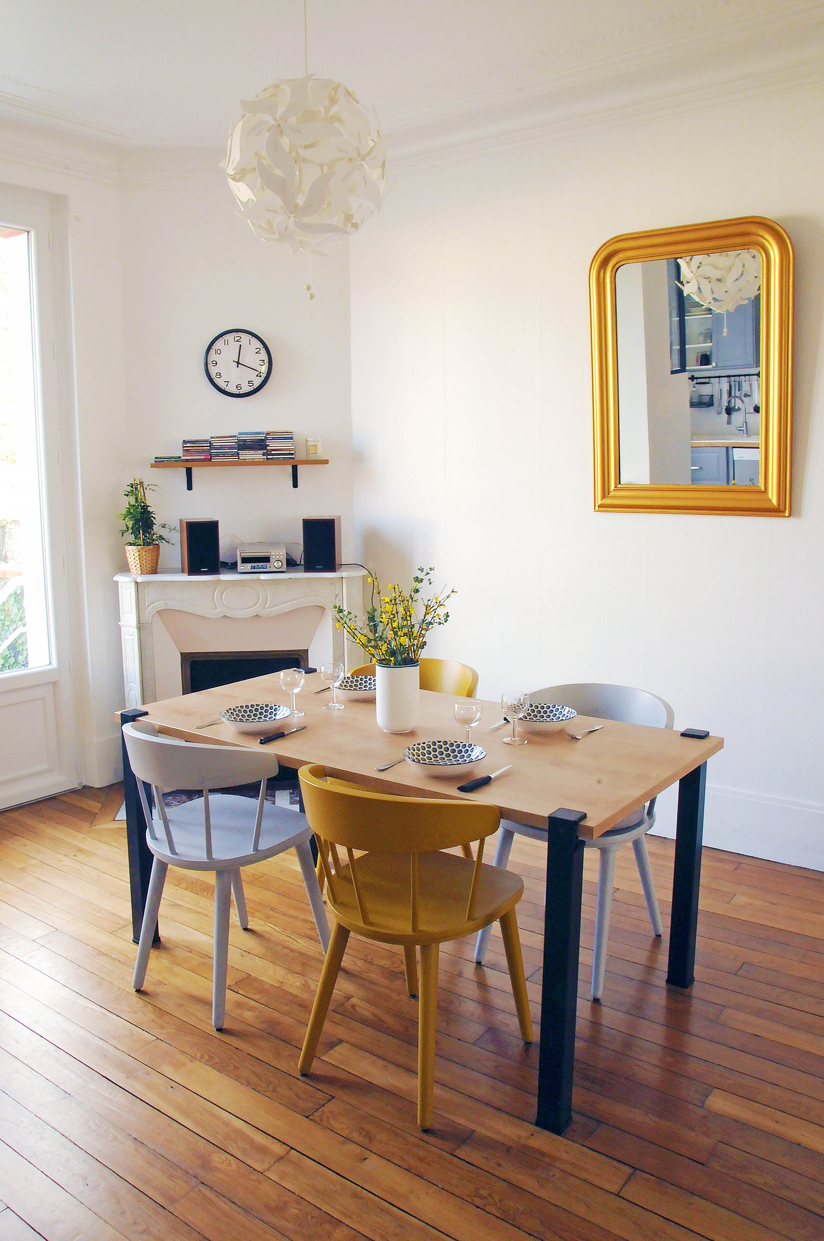 Pied de table carré UZY, fixe et modulable, H.75 cm, acier époxy noir, sans vis - 4