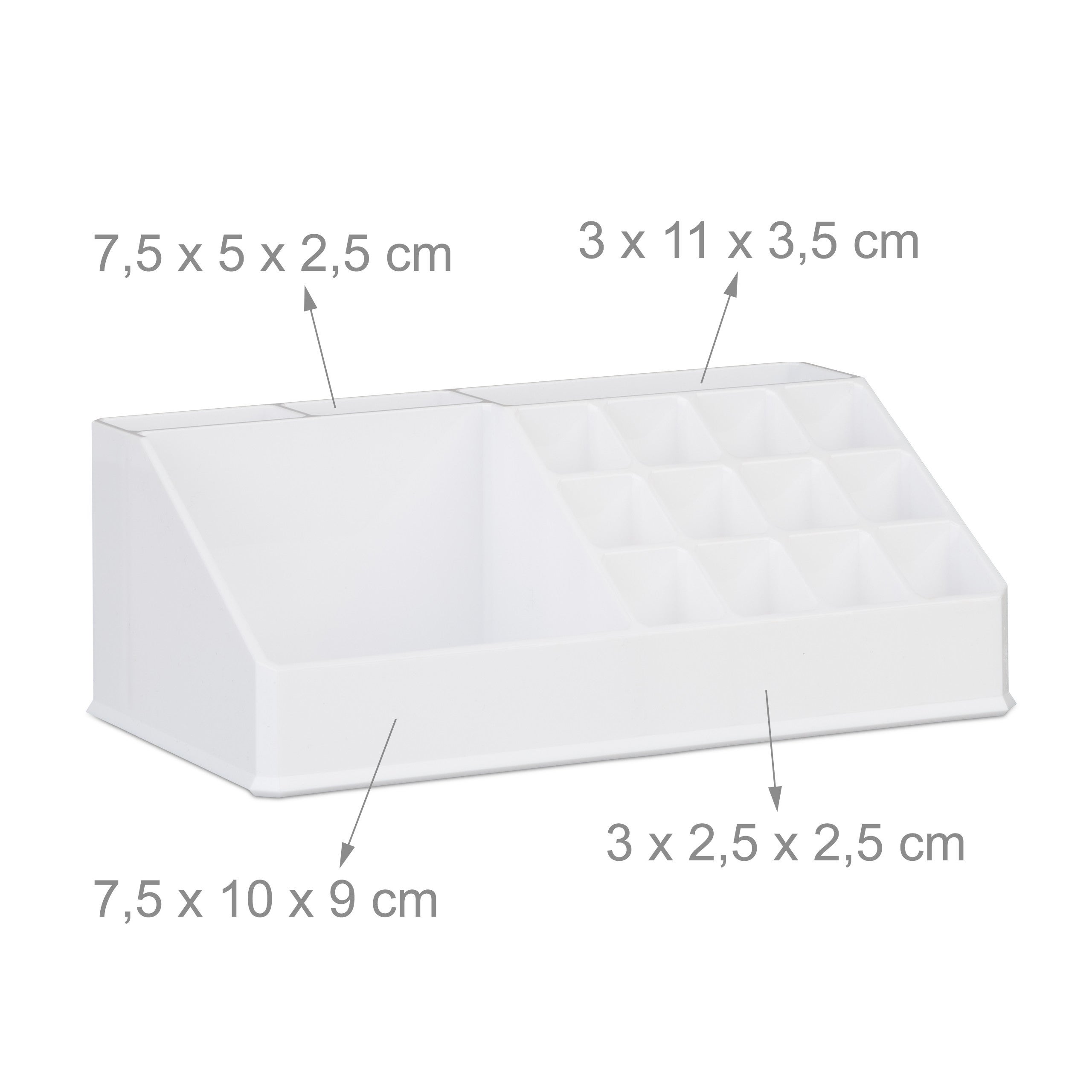 2x Organizer Make-up, Contenitore con Porta-Rossetti e 4 Cassetti, Acrilico, Bianco - 5