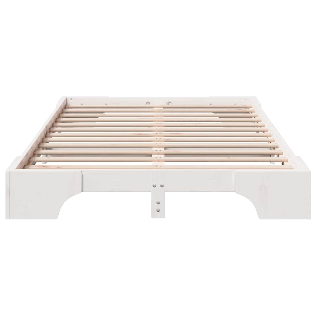 Cadre de lit en pin massif blanc, pour la chambre, 120 × 190 cm - 5