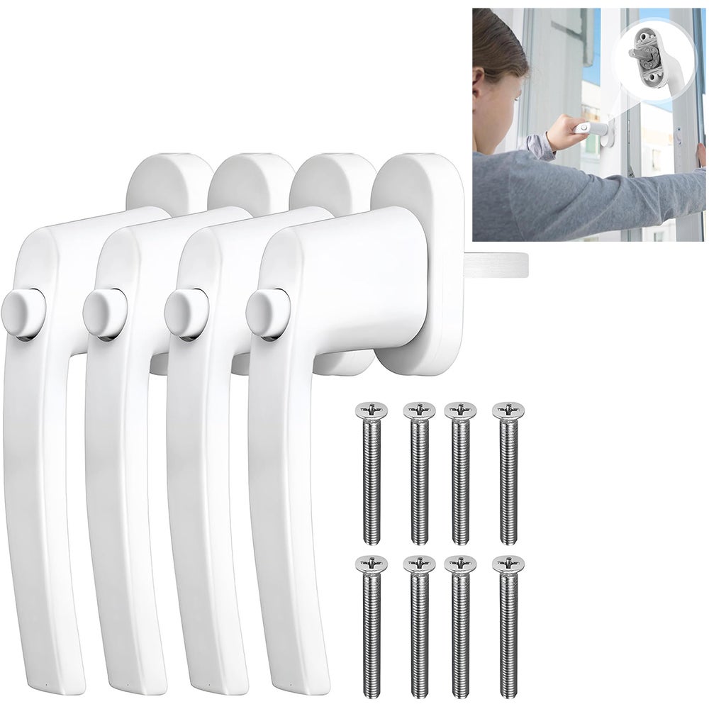 Lot de 4 poignées de fenêtre verrouillables en aluminium avec bouton ...