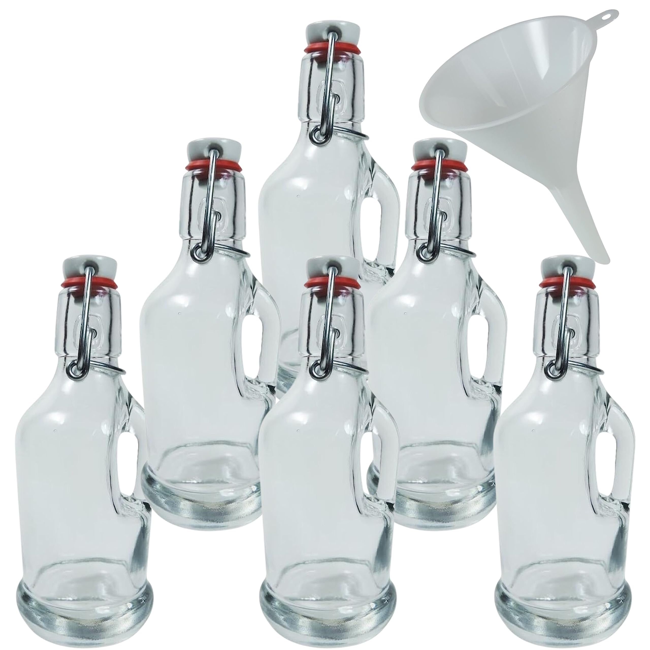 Mikken – Kit De 6 Bouteilles En Verre Avec Entonnoir Pour Liqueur, Jus Et Plus – 500 Ml - 4