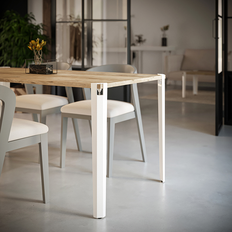 Lot de 2 pieds d'angle DECO-GEM pour table haute en acier finition époxy doré à vis-étau, H.75 cm - 5