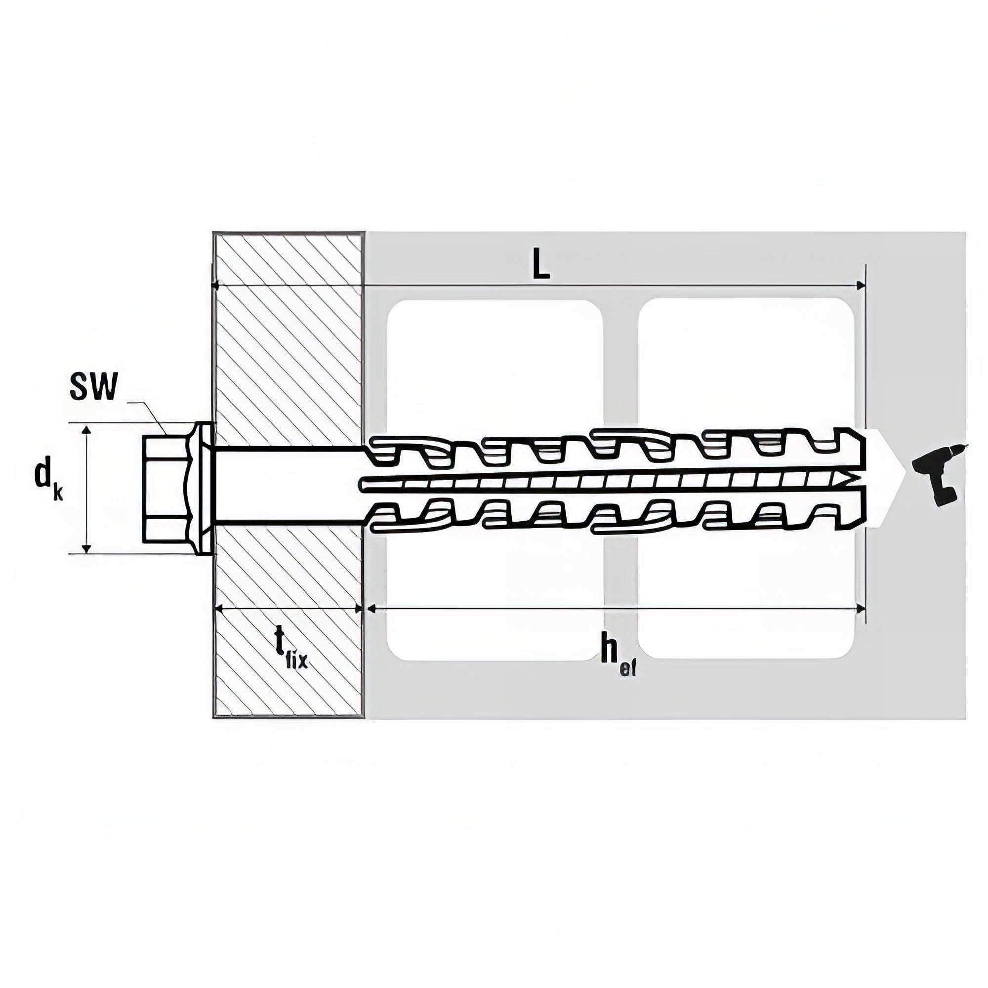 Cheville longue expansion avec tirefond et rondelle STR (boîte) SCELL-IT - 3