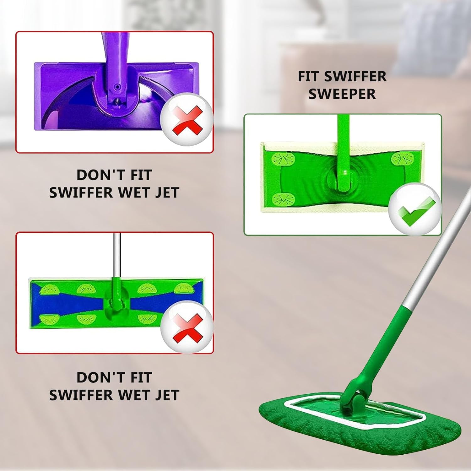 Easy Greener - 2 Panni In Microfibra Riutilizzabili Per Swiffer, Per Pavimenti Bagnato E Asciutto, Lavabili