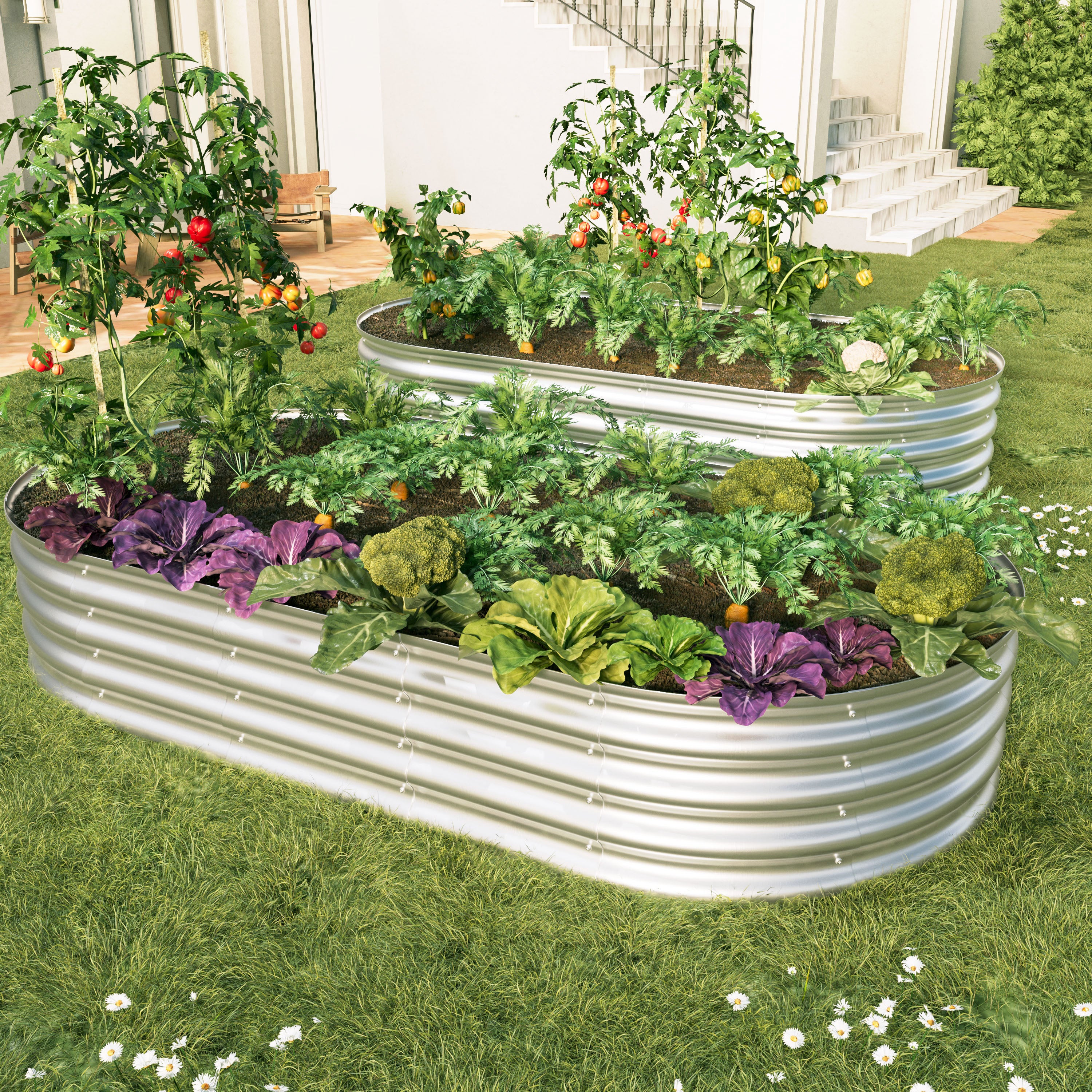Set de 2 jardinières - métal - noir - Atmosphera créateur d'intérieur