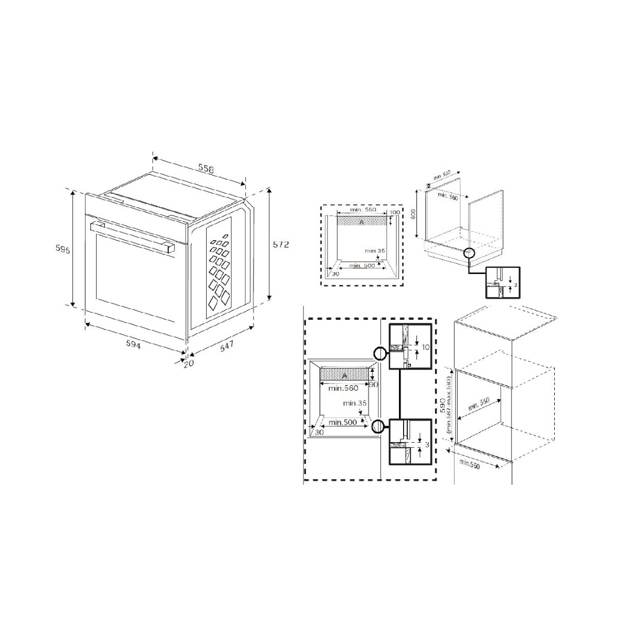 Four intégrable multifonction 72l 60cm pyrolyse inox - Beko BBIM13301XPE-1 - 6