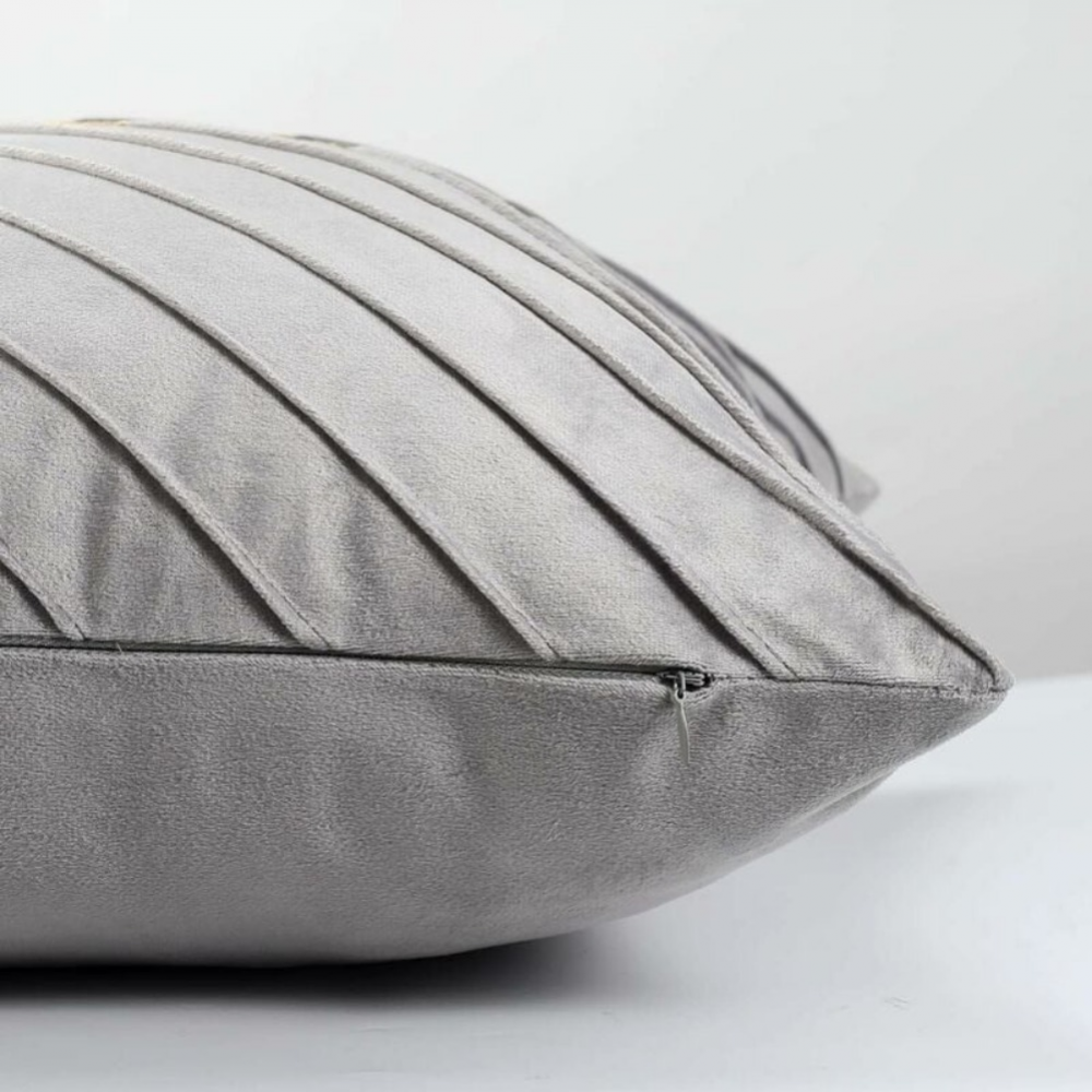 Lot de 2 coussins décoratifs en velours gris pour canapé, maison, bureau, voiture, jardin, 45 x 45 cm - 2