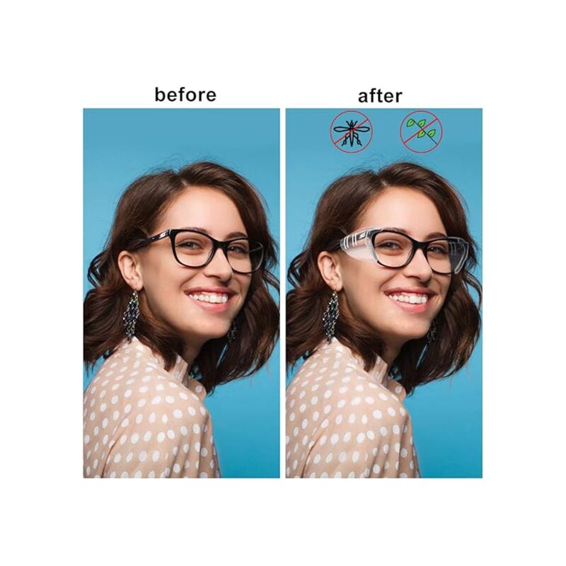 Lunettes de sécurité (lot de 2 paires) - Protections latérales universelles - Conviennent aux lunettes de petite et moyenne taille - 5