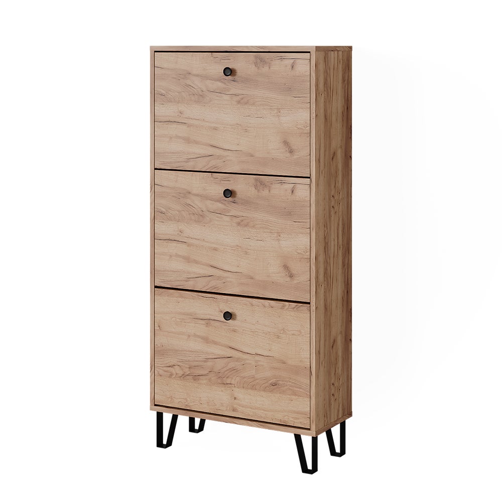 Banc à Chaussures,Meuble à Chaussures Chêne Sonoma 65,5x32x57,5cm Bois D'ingénierie CWV68669