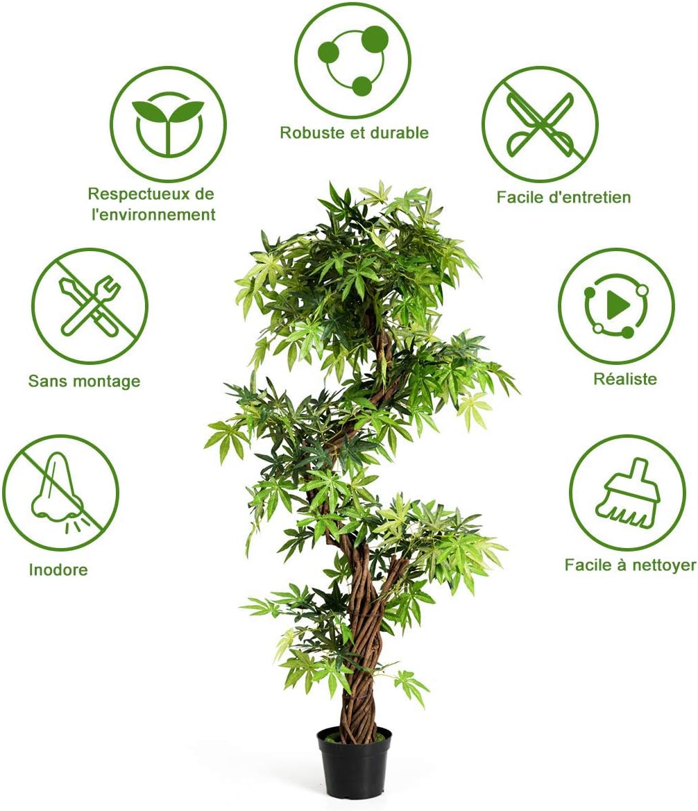 Árvore artificial Planta artificial em vaso Adequado para interior ou exterior 160 cm - 3
