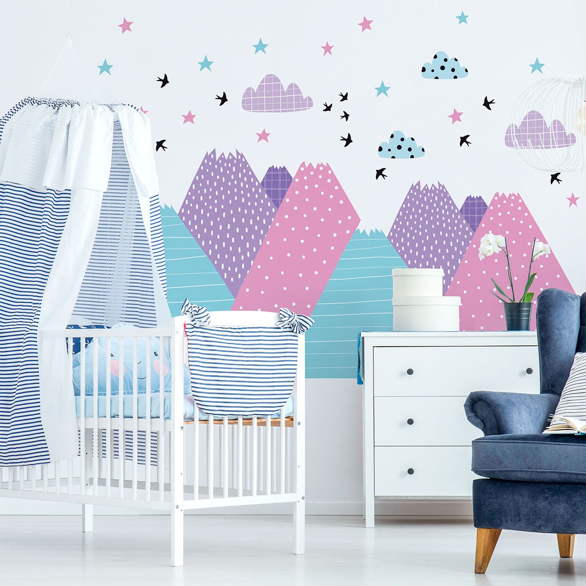 Adesivo bambino di montagna scandinavo natka - Sticker adesivo - adesivi murali - 100x150cm - 7