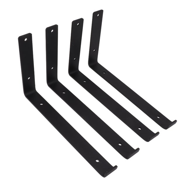 Lot De 2 Supports D'étagère En Acier Forgé à La Main – Style Rustique – Noir