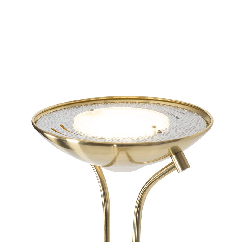 LED Dimmable Lampadaire avec lampe de lecture variateur inclus diva - 1 lumière - H 1800 mm - Doré/Laiton - Moderne - Éclairage intérieur - Salon I - 7