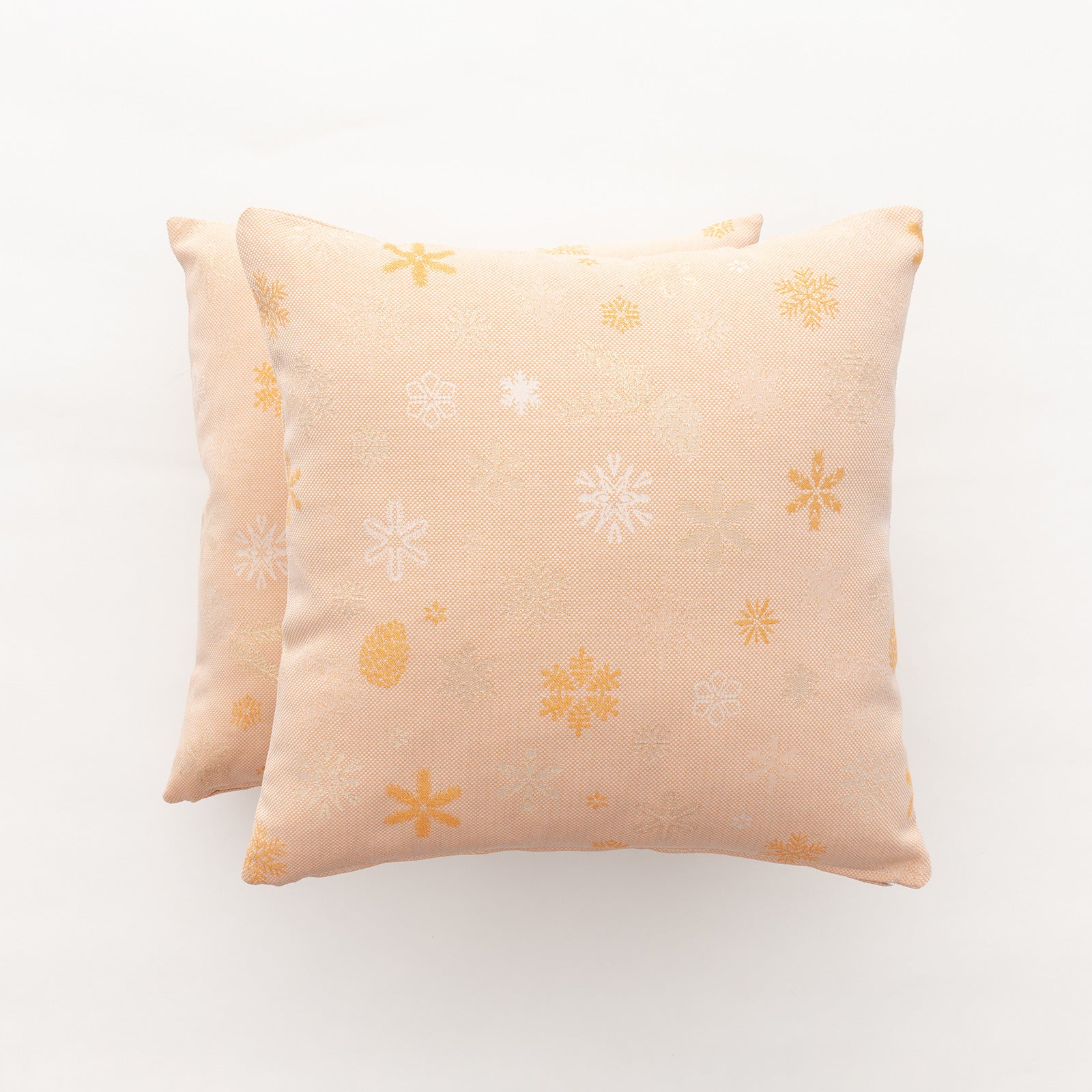 Pack 2 fundas cojín navidad jacquard algodón naranja y oro 45x45 cm - flake