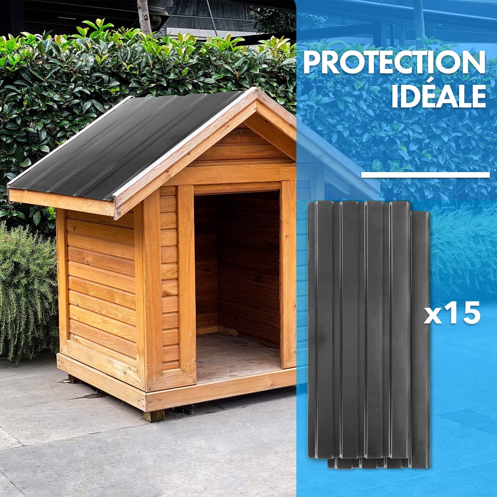 Lot de 15 tôles Couverture métallique Tôle avec vis Épaisseur : 0.25 mm, 115 x 45 cm, Gris foncé - 2