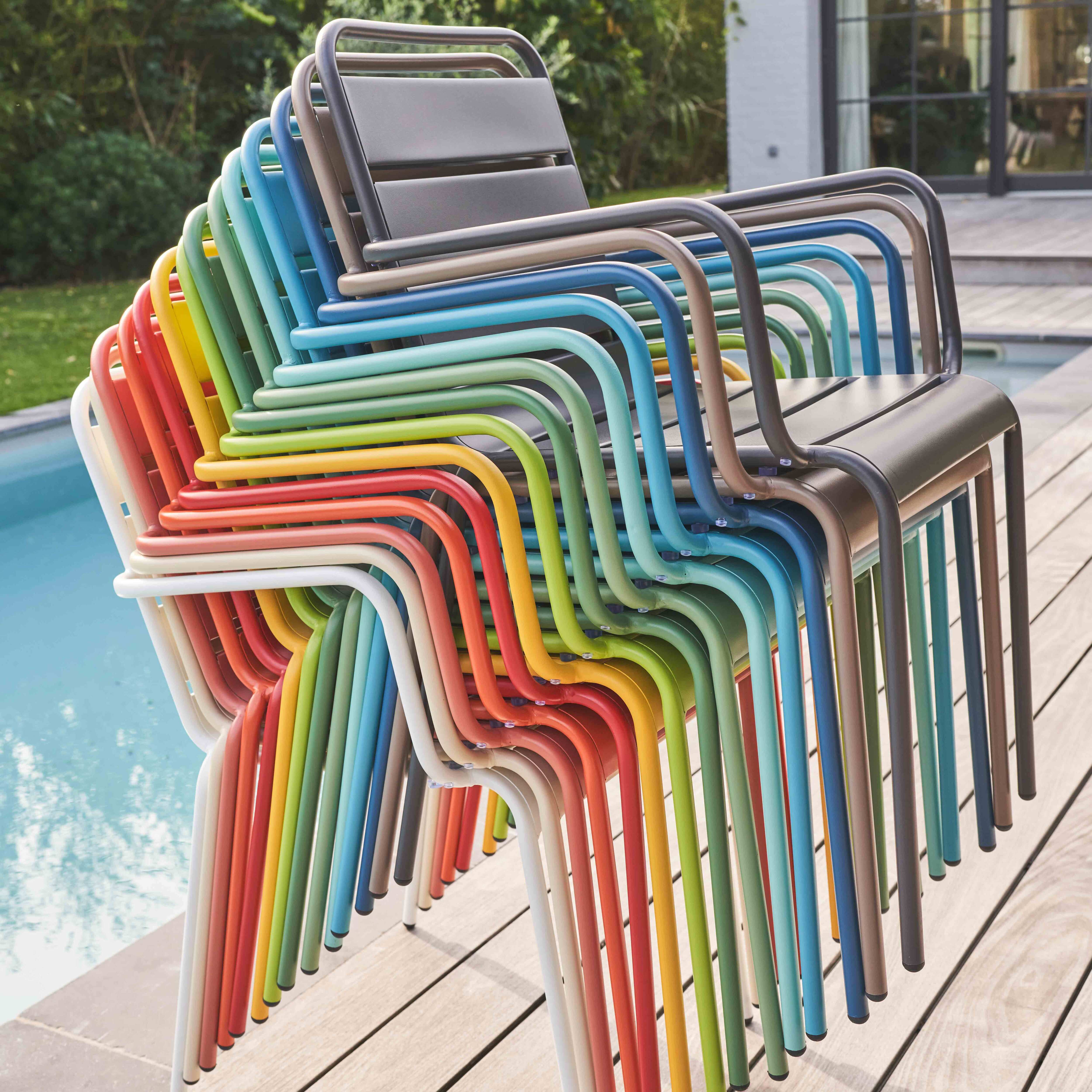 Fauteuil de jardin en métal vert cactus , Palavas - Oviala - 6