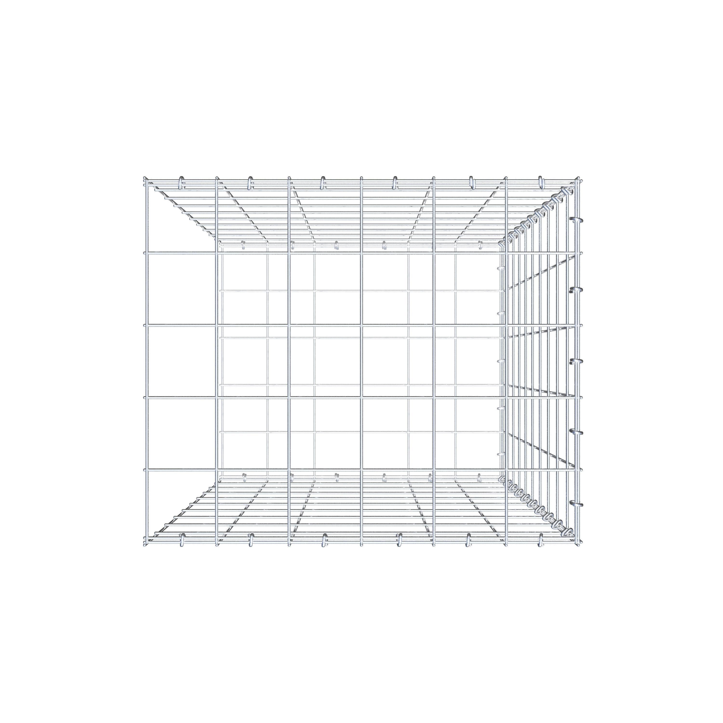 Gavión para alargar en acero galvanizado 100x60x50cm (LxAxP), malla 10 x 10cm, Anillo en C, sin rejilla frontal - 8