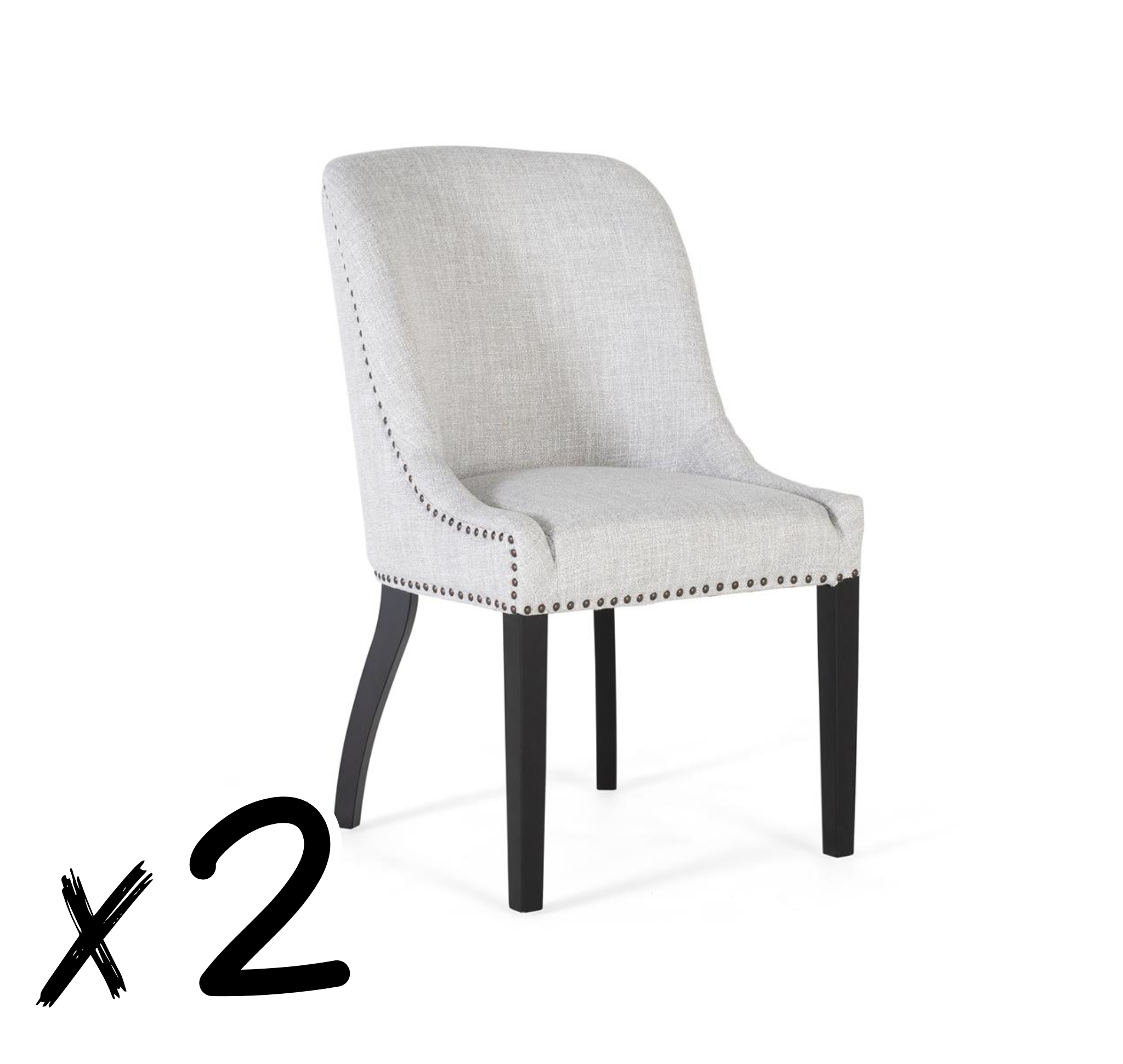 Zestaw 2 leżanek w szarej tkaninie