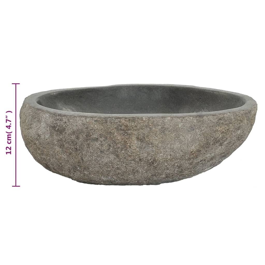 Lavabo en pierre de rivière ovale (29-38)x(24-31) cm vidaXL - 7