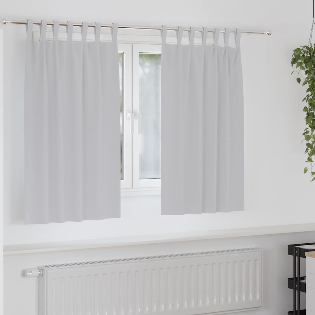 Firany blackout z kółkami 2 pcs Jasnoszary 140 x 140 cm vidaXL