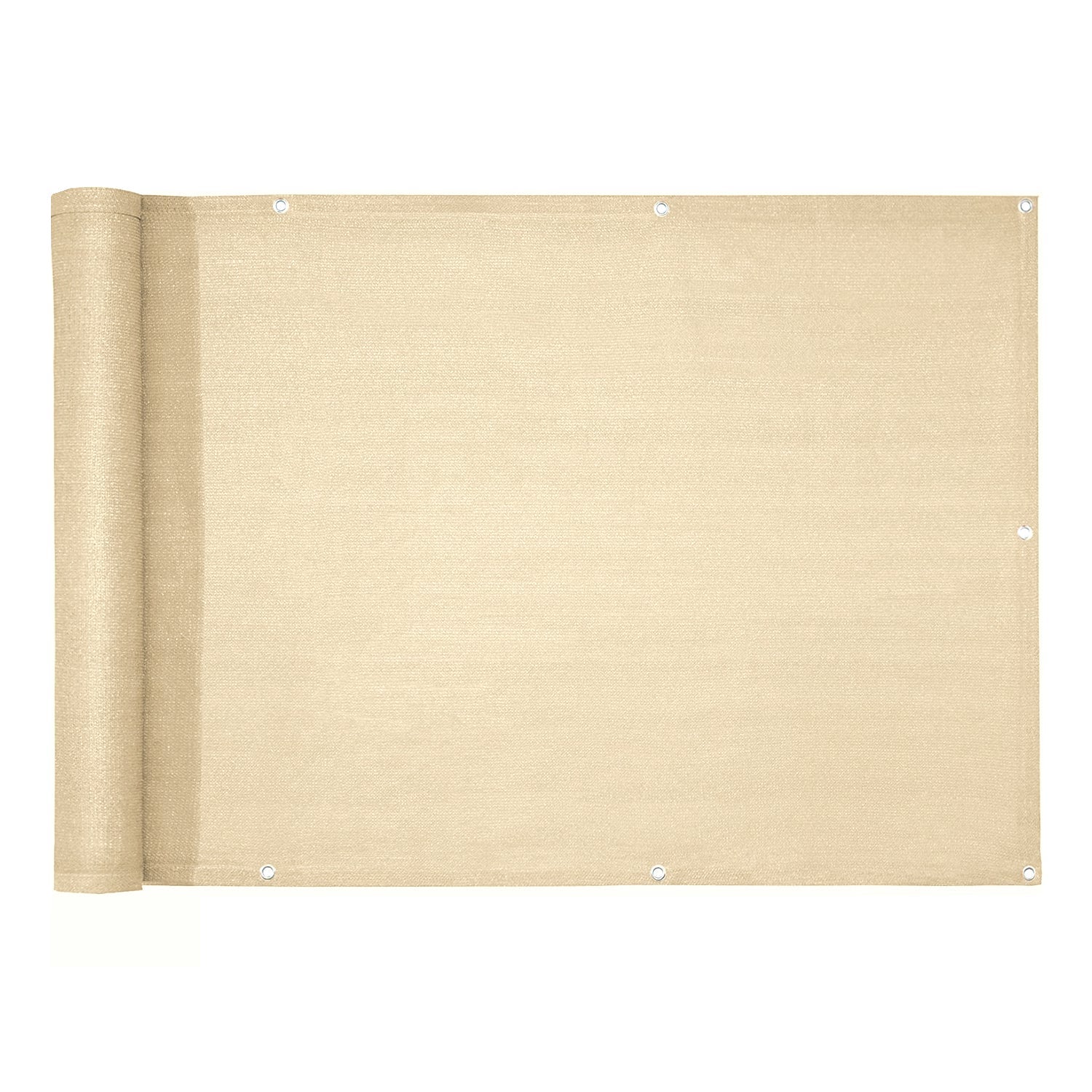 Brise-vue 5 Mètres pour balcon avec Protection UV 90%, Corde de fixation de 12 mètres incluse, Beige-crème - 3